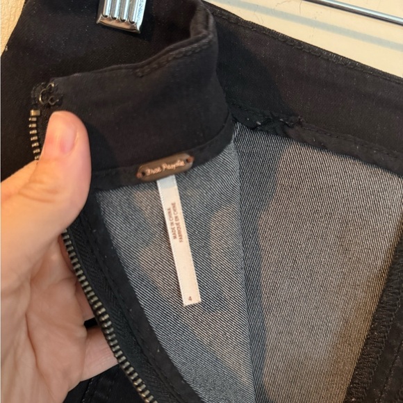 Free People Modern Femme black denim mini skirt size 4 - Picture 5 of 8